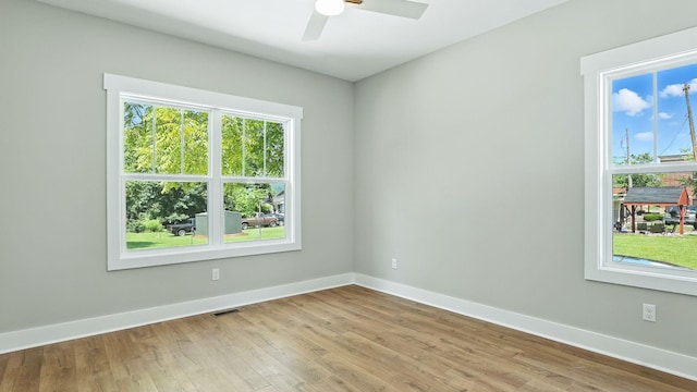 570 Main St S, Ashland City, TN 37015 - unfurnished room featuring light wood-style flooring and ceiling fan
