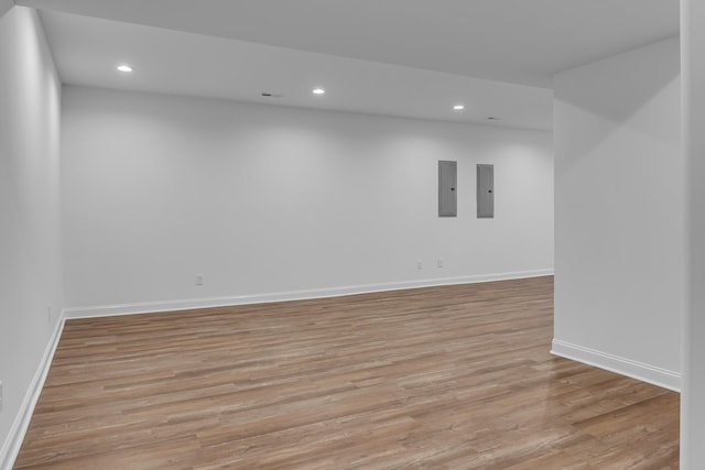 418 Stonemeadow Rd, Clarksville, TN 37043 - spare room featuring electric panel, light wood-style floors, and recessed lighting