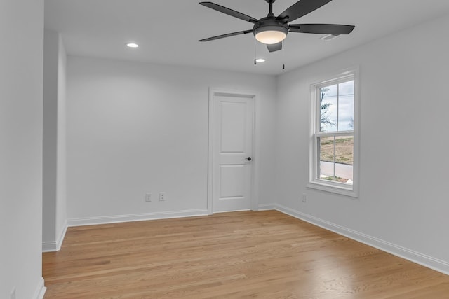 418 Stonemeadow Rd, Clarksville, TN 37043 - spare room with ceiling fan, light wood finished floors, and recessed lighting