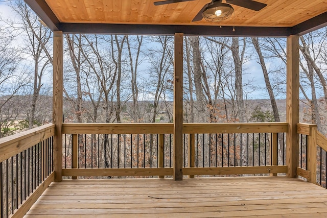 418 Stonemeadow Rd, Clarksville, TN 37043 - wooden deck featuring a ceiling fan