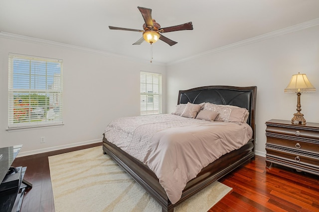 4817 Laura Jeanne Blvd, Murfreesboro, TN 37129 - bedroom featuring hardwood / wood-style floors, ornamental molding, and a ceiling fan