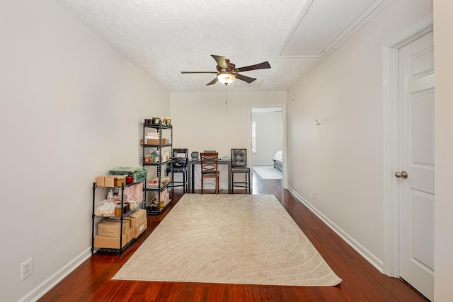 4817 Laura Jeanne Blvd, Murfreesboro, TN 37129 - office with attic access, ceiling fan, wood finished floors, and a textured ceiling
