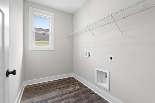 15 Aurora Cir, Fayetteville, TN 37334 - laundry room featuring hookup for an electric dryer, hookup for a washing machine, and dark wood-style floors