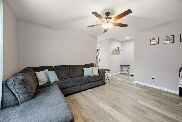 332 Riddle Ln, Estill Springs, TN 37330 - living area with a ceiling fan, light wood-type flooring, and recessed lighting