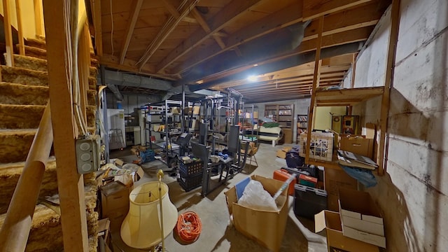 204 Fisher Ave, Carthage, TN 37030 - unfinished below grade area featuring stairway