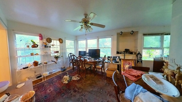 204 Fisher Ave, Carthage, TN 37030 - dining space with a ceiling fan, plenty of natural light, and an office area