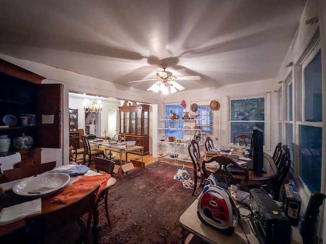 204 Fisher Ave, Carthage, TN 37030 - office space with a ceiling fan and a chandelier