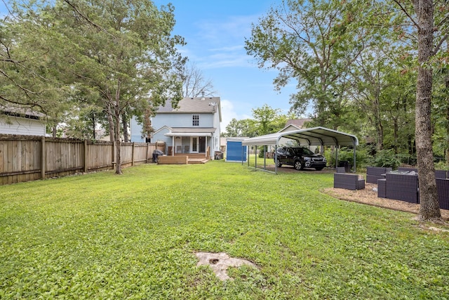 3506 New Windsor Ct, Antioch, TN 37013 - fenced backyard featuring a detached carport