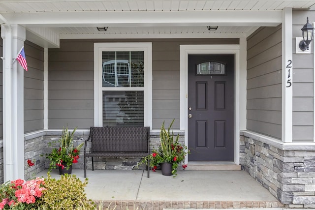 215 Ruth Way, Spring Hill, TN 37174 - property entrance with covered porch and stone siding
