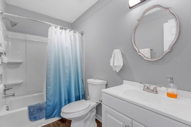 109 Saint Margarett Cir, Columbia, TN 38401 - bathroom with vanity, shower / bathtub combination with curtain, and wood finished floors