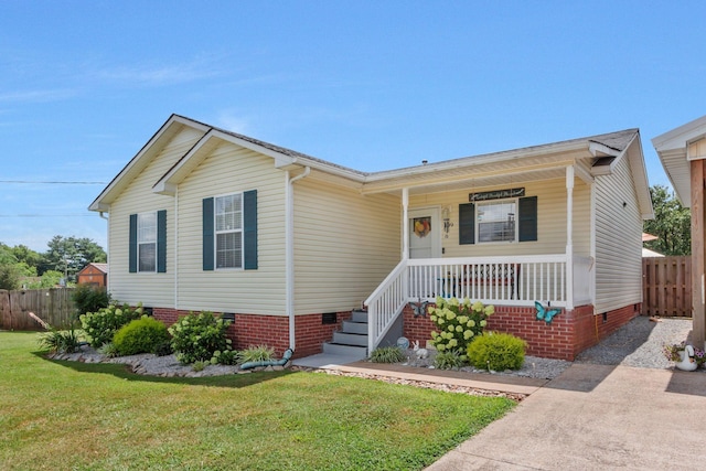 109 Saint Margarett Cir, Columbia, TN 38401 - view of front facade featuring crawl space and a porch