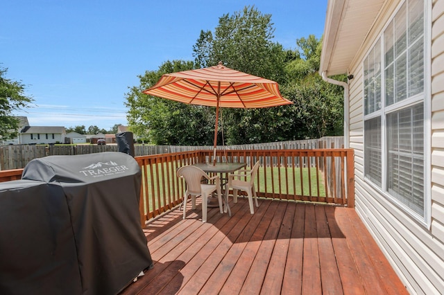 109 Saint Margarett Cir, Columbia, TN 38401 - deck with a grill, outdoor dining space, and a fenced backyard