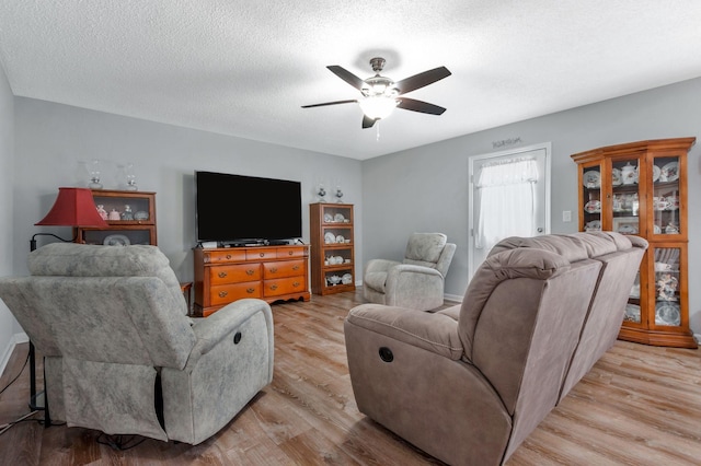 109 Saint Margarett Cir, Columbia, TN 38401 - living area with ceiling fan, light wood-style flooring, and a textured ceiling