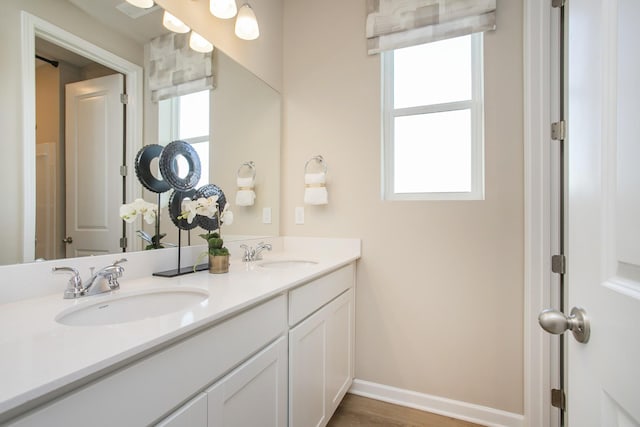 1768 Williamsport Lndg, Columbia, TN 38401 - bathroom with double vanity and wood finished floors