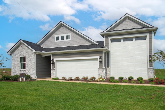 1768 Williamsport Lndg, Columbia, TN 38401 - craftsman inspired home with stone siding, a front yard, and an attached garage