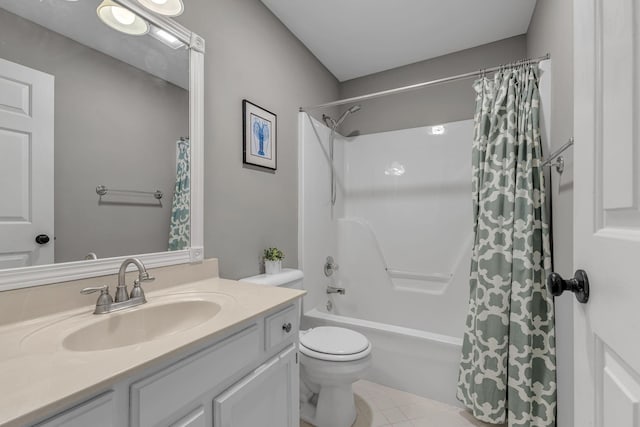 205 Seneca Ct, Franklin, TN 37067 - full bathroom with vanity, shower / bath combo, and tile patterned floors