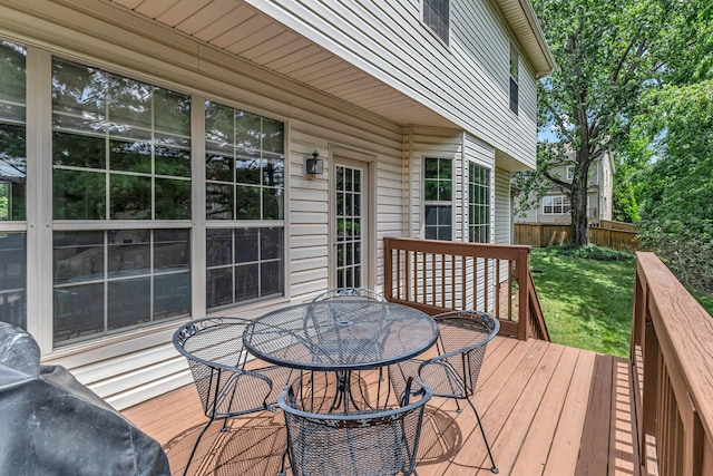 205 Seneca Ct, Franklin, TN 37067 - wooden deck featuring outdoor dining area