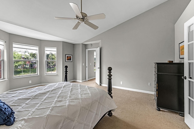 205 Seneca Ct, Franklin, TN 37067 - bedroom with vaulted ceiling, carpet flooring, and ceiling fan