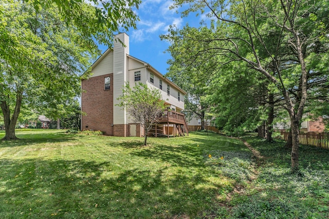 205 Seneca Ct, Franklin, TN 37067 - view of yard featuring stairs and a wooden deck