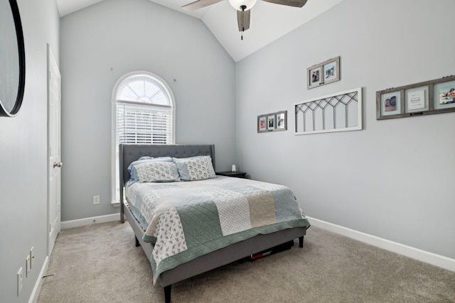 163 Bland Dr, Mount Juliet, TN 37122 - bedroom with carpet floors, lofted ceiling, and ceiling fan
