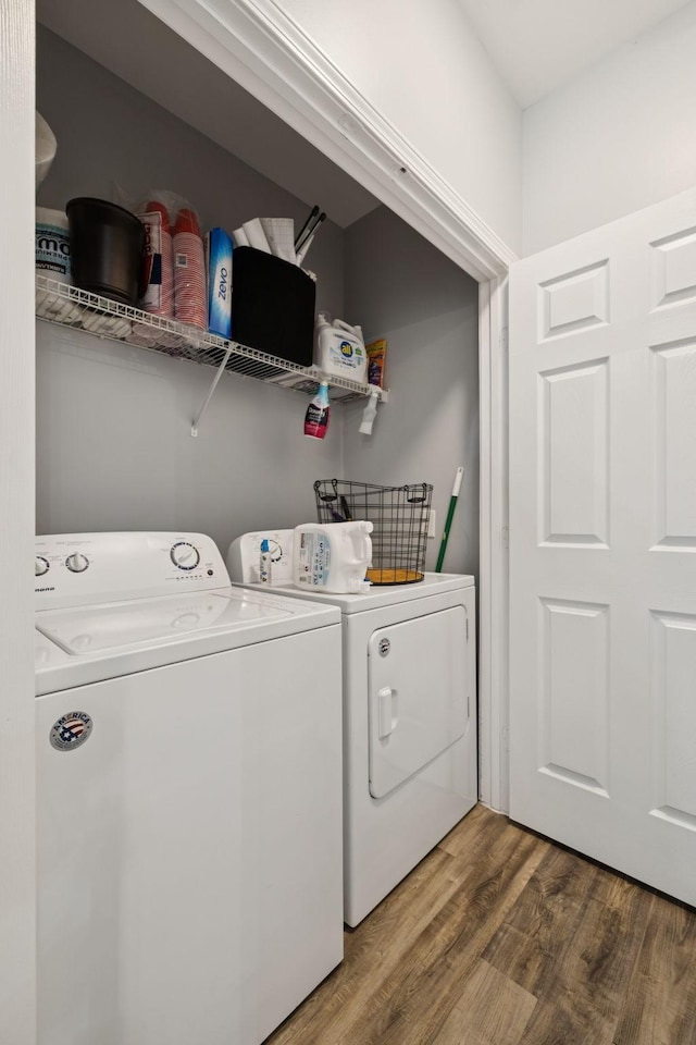163 Bland Dr, Mount Juliet, TN 37122 - laundry area with washing machine and dryer and wood finished floors