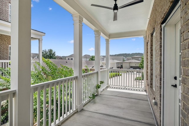 6000 Keats St Unit 202, Franklin, TN 37064 - balcony featuring a ceiling fan and a residential view