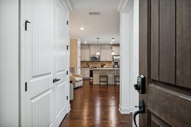 6000 Keats St Unit 202, Franklin, TN 37064 - corridor with dark wood-style flooring and recessed lighting