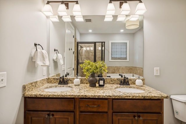 6000 Keats St Unit 202, Franklin, TN 37064 - full bath featuring a stall shower, double vanity, and a garden tub