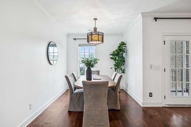 6000 Keats St Unit 202, Franklin, TN 37064 - dining room with crown molding and dark wood-type flooring