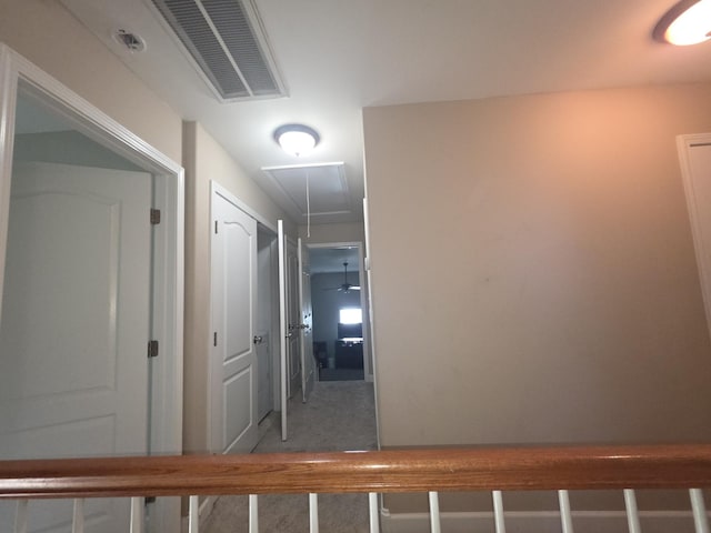 1215 Chapmans Retreat Dr, Spring Hill, TN 37174 - hallway featuring attic access and carpet