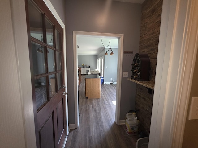 1215 Chapmans Retreat Dr, Spring Hill, TN 37174 - corridor with dark wood-style flooring and baseboards