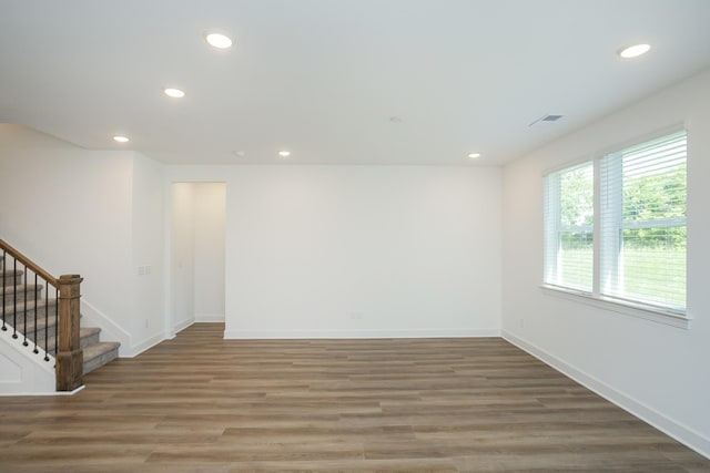 137 W Cassa Way, Mount Juliet, TN 37122 - empty room featuring recessed lighting, stairway, and light wood-style flooring