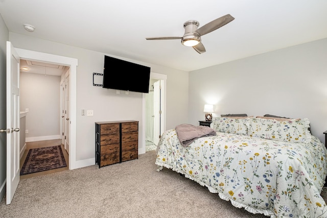 252 Caroline Dr Unit A, Murfreesboro, TN 37128 - carpeted bedroom featuring attic access and ceiling fan