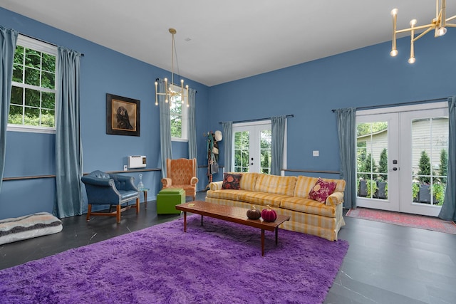 3351 Oak Burr Dr, Chattanooga, TN 37419 - living room with french doors and a chandelier