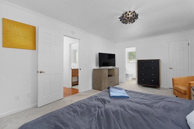 3351 Oak Burr Dr, Chattanooga, TN 37419 - carpeted bedroom featuring ornamental molding and ensuite bathroom