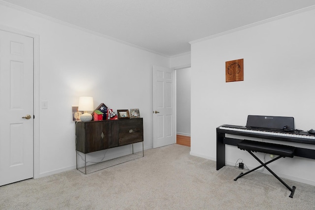 3351 Oak Burr Dr, Chattanooga, TN 37419 - sitting room featuring carpet flooring, crown molding, and a desk