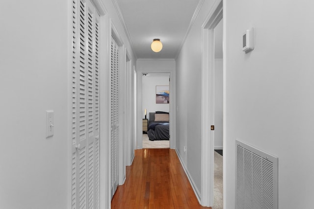 3351 Oak Burr Dr, Chattanooga, TN 37419 - corridor with ornamental molding and hardwood / wood-style flooring