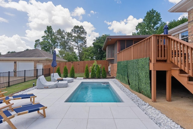 3351 Oak Burr Dr, Chattanooga, TN 37419 - view of pool with a patio area, a fenced backyard, and stairway