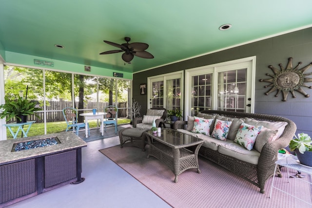 818 W Clark Blvd, Murfreesboro, TN 37129 - view of patio / terrace with an outdoor living space with a fire pit and a ceiling fan