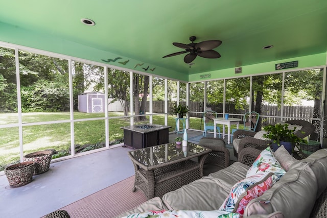 818 W Clark Blvd, Murfreesboro, TN 37129 - sunroom / solarium featuring an outdoor living space and a ceiling fan