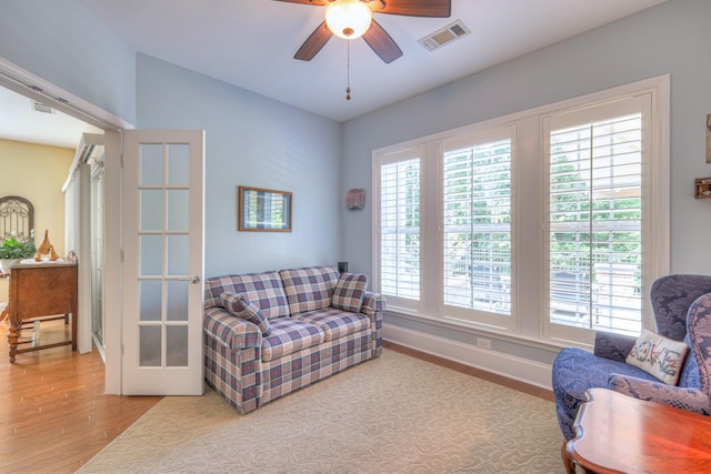 154 Salient Ln, Mount Juliet, TN 37122 - living area featuring wood finished floors and ceiling fan
