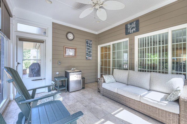 154 Salient Ln, Mount Juliet, TN 37122 - sunroom / solarium featuring an outdoor hangout area and ceiling fan