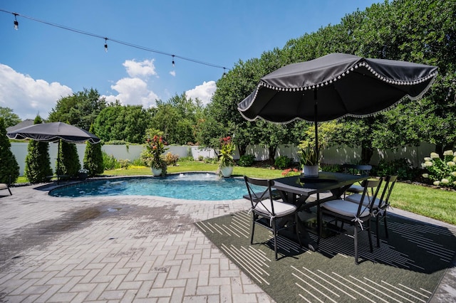 1515 Bradberry Dr, Murfreesboro, TN 37130 - view of pool with a fenced backyard, a patio, and outdoor dining space