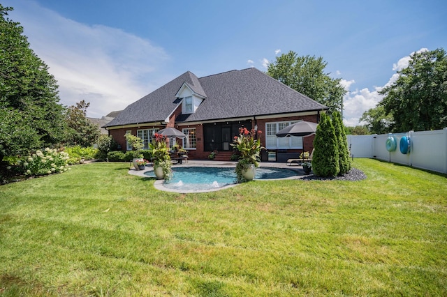 1515 Bradberry Dr, Murfreesboro, TN 37130 - rear view of house featuring a patio, a fenced backyard, and roof with shingles