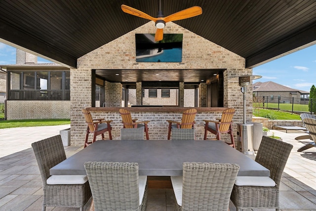 1300 Stovall Ln, Mount Juliet, TN 37122 - view of patio / terrace featuring a sunroom and ceiling fan