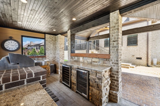 1300 Stovall Ln, Mount Juliet, TN 37122 - view of patio featuring wine cooler and an outdoor kitchen