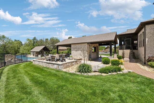 1300 Stovall Ln, Mount Juliet, TN 37122 - view of yard featuring a patio and a community pool