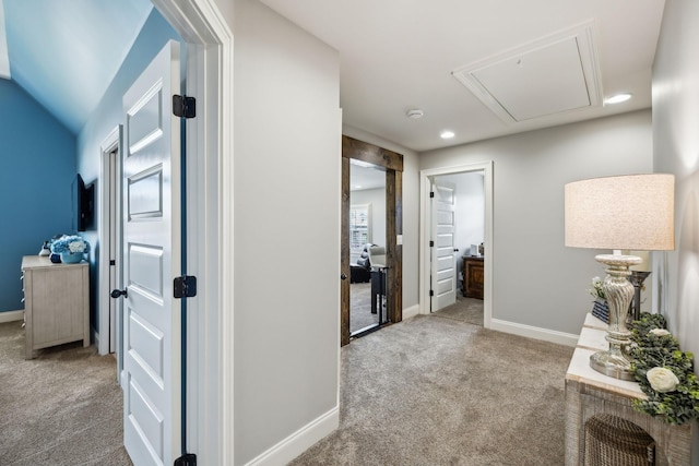 1300 Stovall Ln, Mount Juliet, TN 37122 - hall with carpet, attic access, and recessed lighting