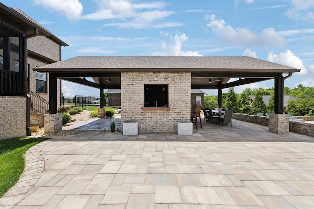 1300 Stovall Ln, Mount Juliet, TN 37122 - view of patio with a ceiling fan, a gazebo, and outdoor dining space