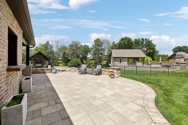 1300 Stovall Ln, Mount Juliet, TN 37122 - view of patio / terrace featuring an outdoor stone fireplace